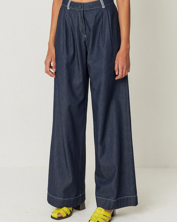 SKFK Damen vegan Hose Almike Blau