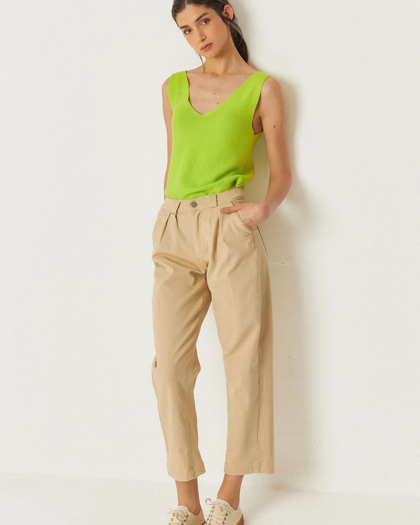 SKFK Damen vegan Hose Amata Beige – Ansicht 2