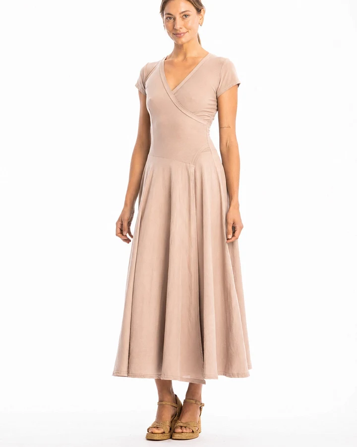 RAVENS VIEW IBIZA Damen vegan Kleid Veronika St In Taupe Braun