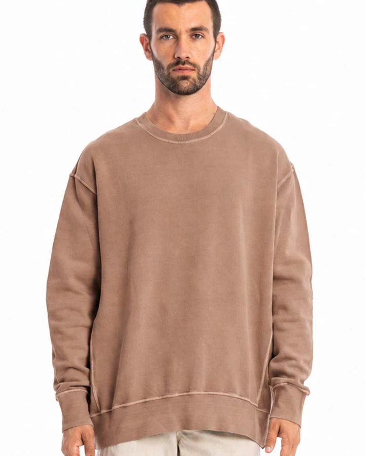 RAVENS VIEW IBIZA Herren vegan Sweatshirt Mistral Taupe Braun