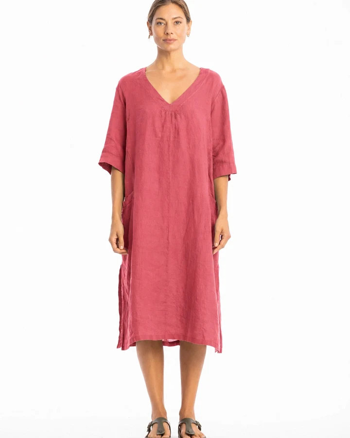 RAVENS VIEW IBIZA Damen vegan Kleid Isola In Lehmrot