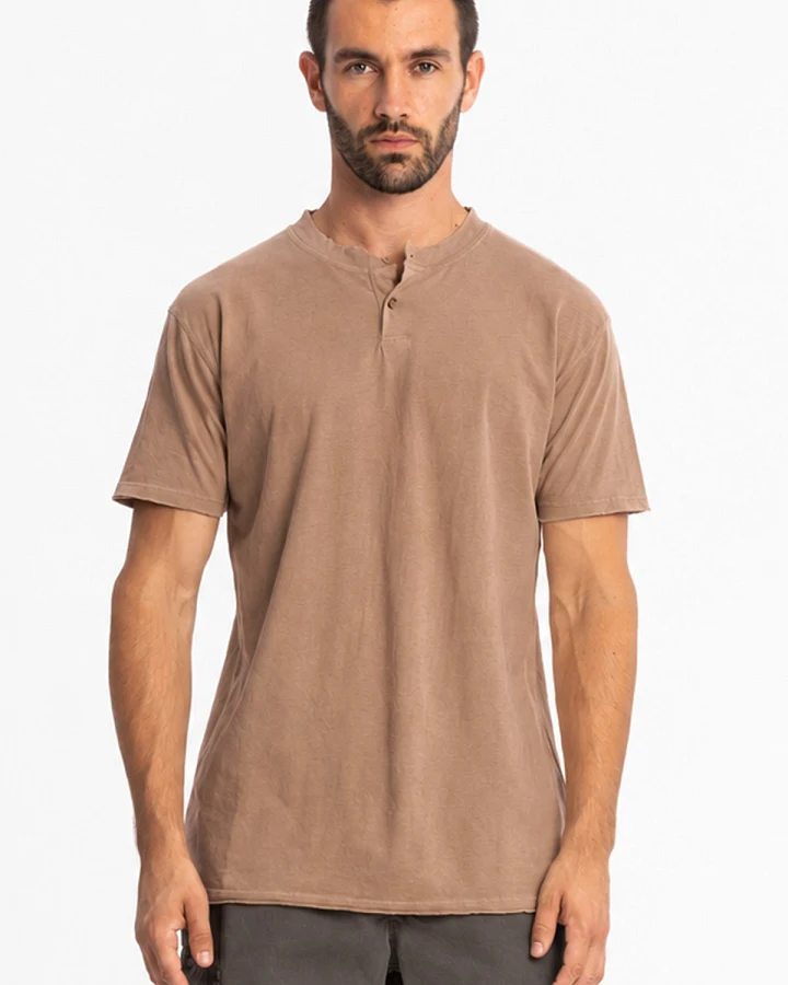 RAVENS VIEW IBIZA Herren vegan T-Shirt Dune In Taupe Braun