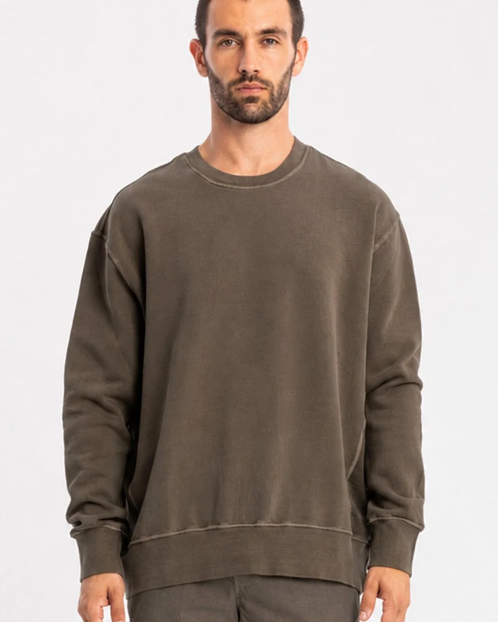 RAVENS VIEW IBIZA Herren vegan Sweatshirt Mistral Bison Braun