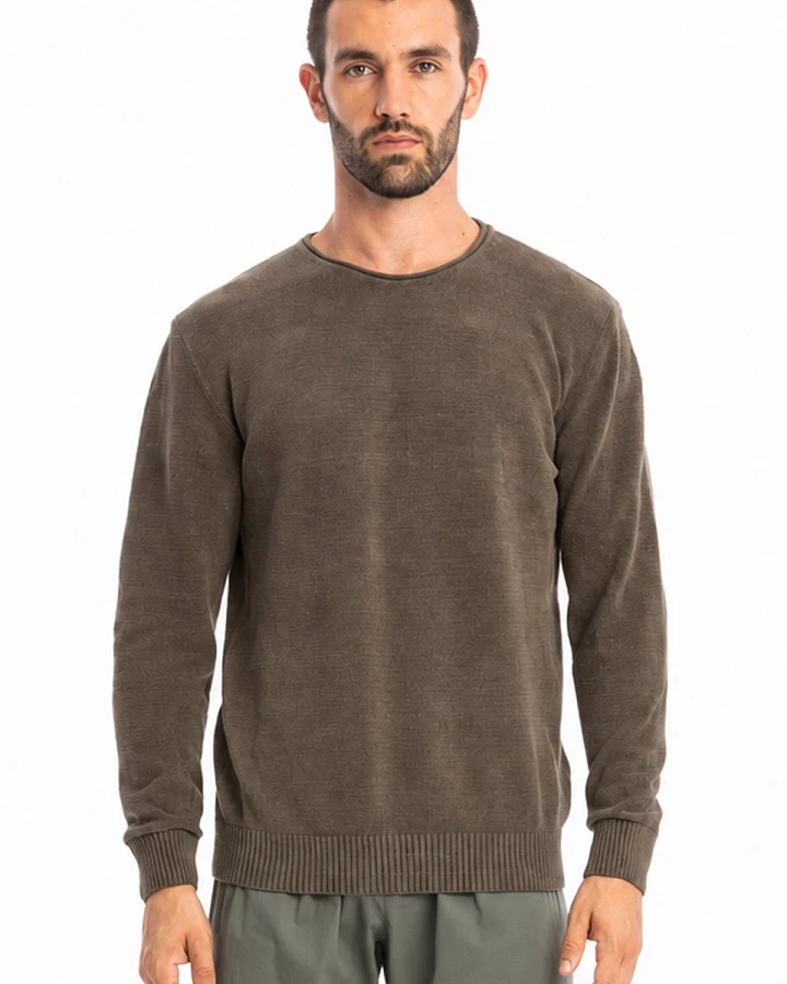 RAVENS VIEW IBIZA Herren vegan Pullover Keanu Aus Strick Bison-Braun