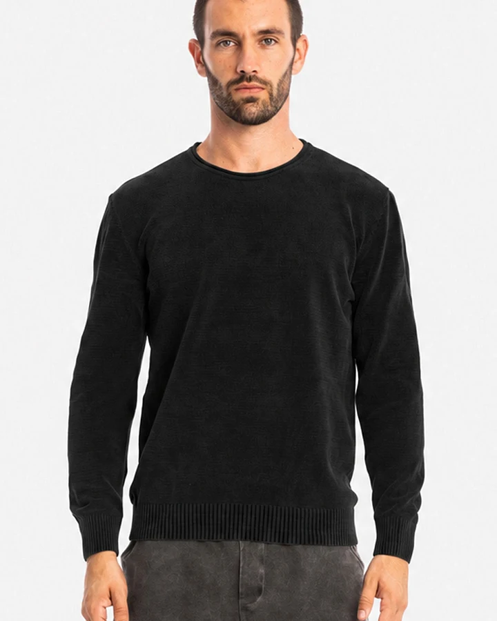 RAVENS VIEW IBIZA Herren vegan Pullover Keanu Gestrickt Schwarz