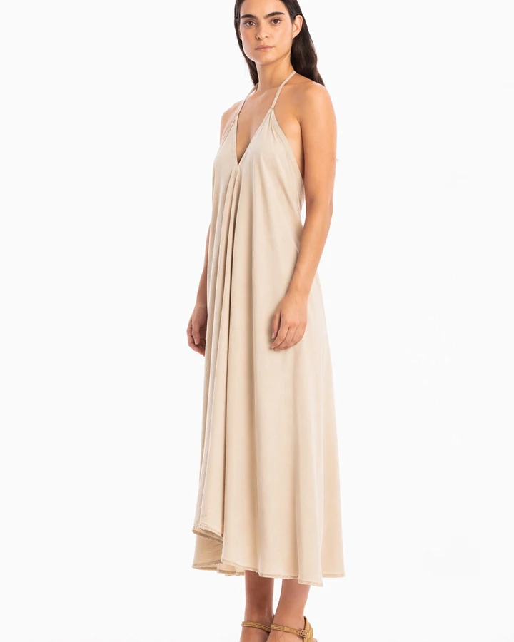 RAVENS VIEW IBIZA Damen vegan Kleid Milena In Der Farbe Desert Sand