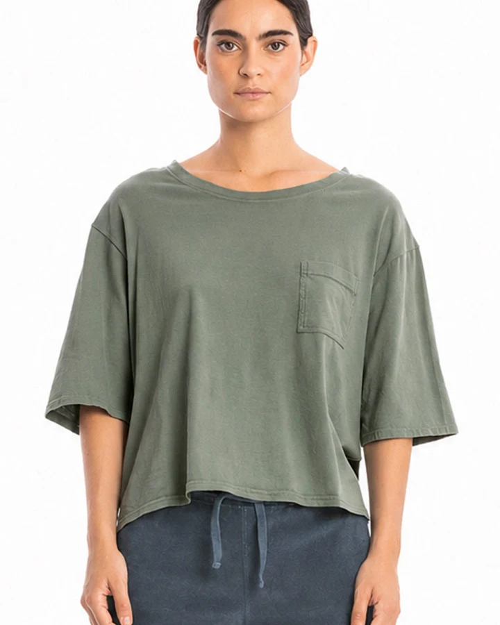 RAVENS VIEW IBIZA Damen vegan Top Riviera Olivgrün