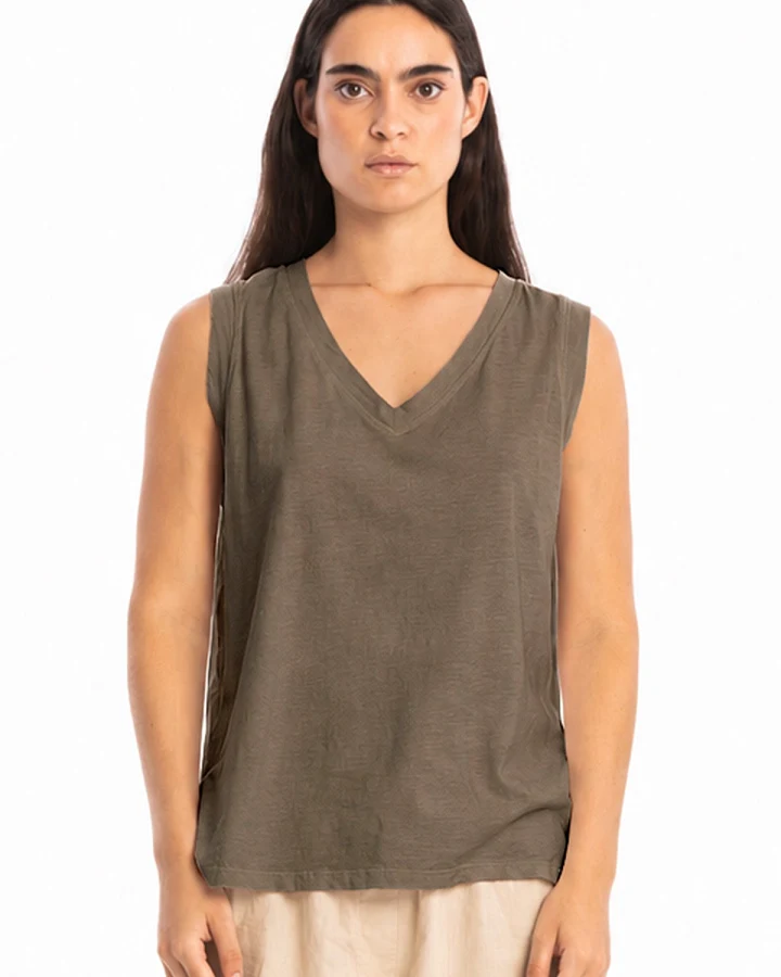 RAVENS VIEW IBIZA Damen vegan Top Marea Bison Braun