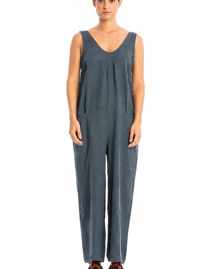 RAVENS VIEW IBIZA Damen vegan Jumpsuit Aura In Ozeanblau