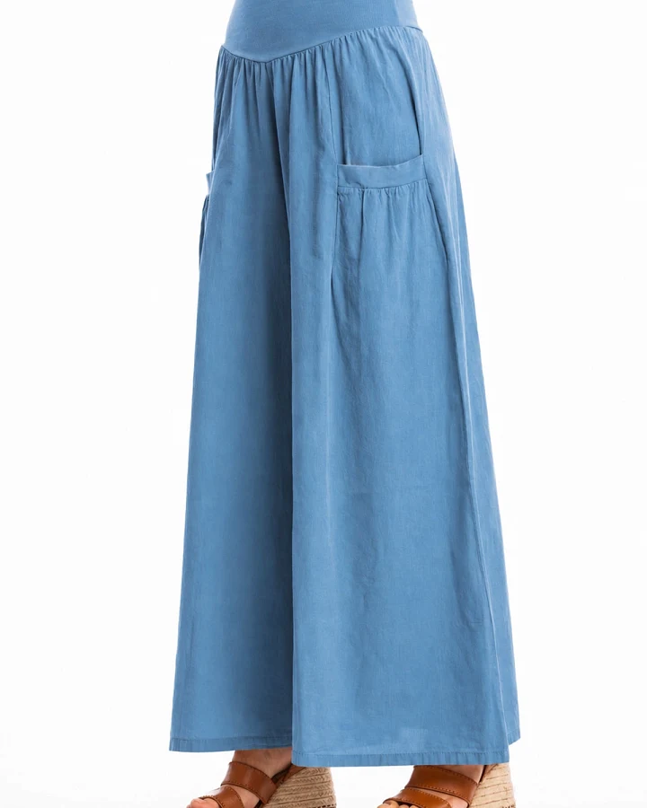 RAVENS VIEW IBIZA Damen vegan Hose Funky Skirt In Maui Blau