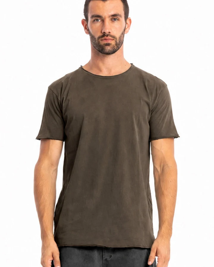 RAVENS VIEW IBIZA Herren vegan T-Shirt Round Wild Bison Braun