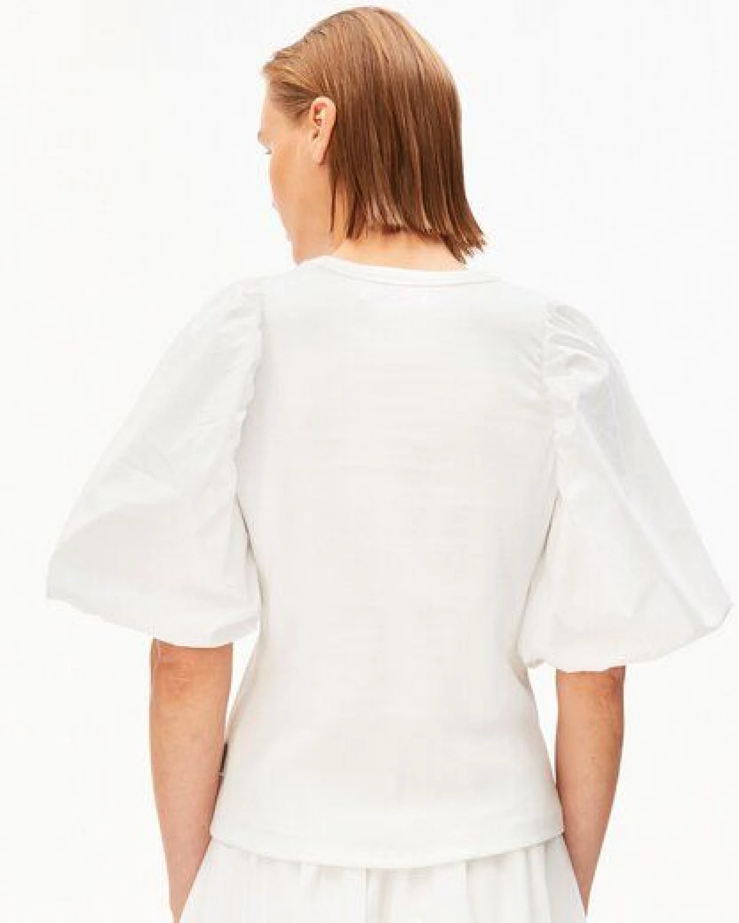 ARMEDANGELS PUFF SLEEVE Damen T-Shirt aus Bio-Baumwoll Mix – Ansicht 2
