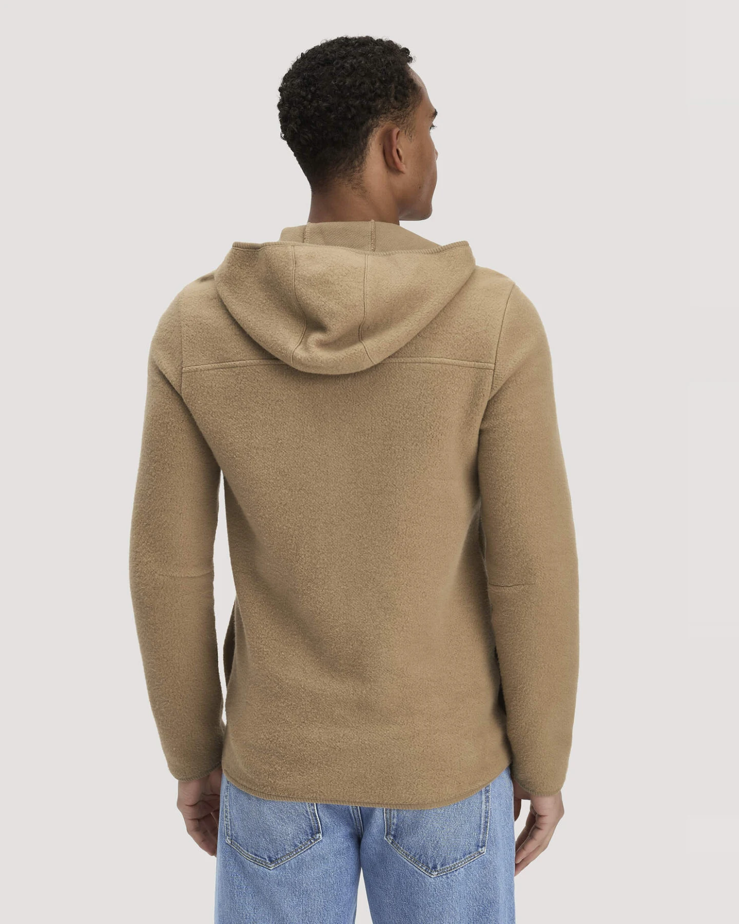hessnatur Herren Heavy Fleece Jacke Regular aus Bio-Baumwolle - braun - Größe 46 – Ansicht 3