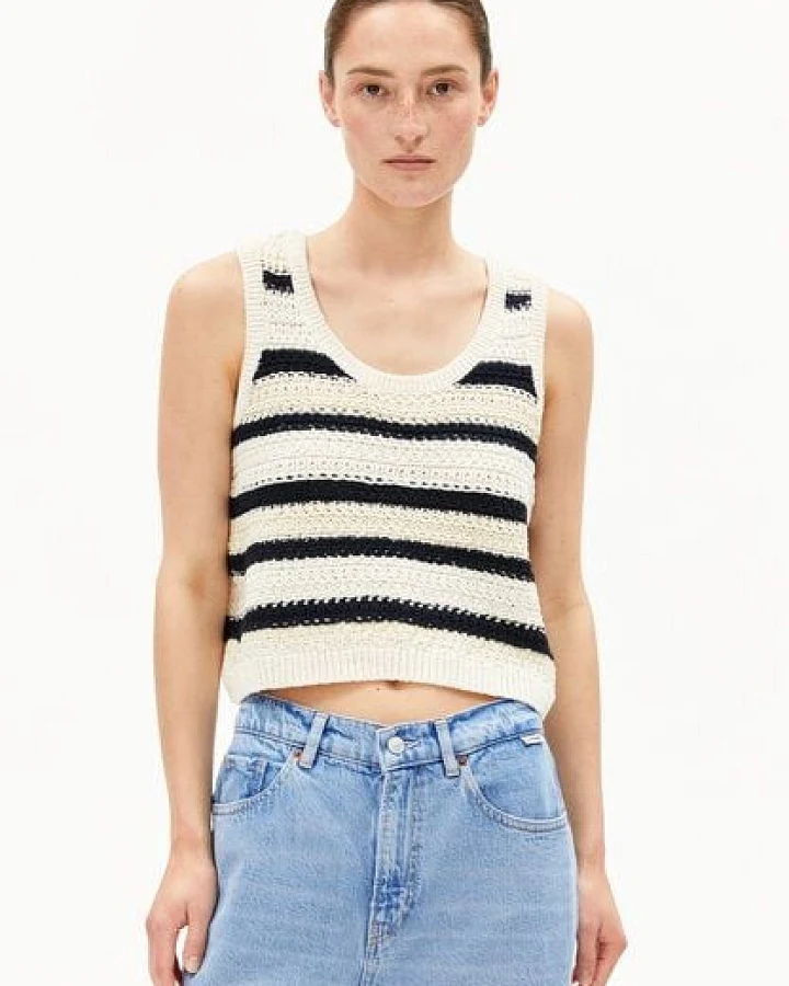 ARMEDANGELS CLAAIRE STRIPES Damen Stricktop aus Bio-Baumwolle