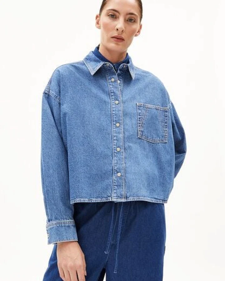 ARMEDANGELS NALAANI Damen Jeansbluse aus Bio-Baumwoll Mix