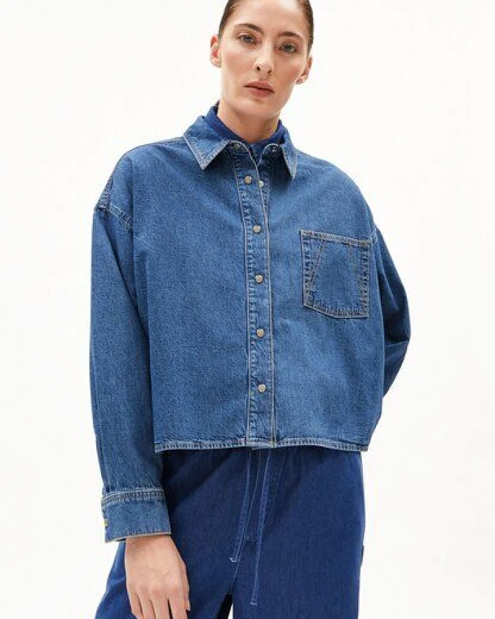 ARMEDANGELS NALAANI Damen Jeansbluse aus Bio-Baumwoll Mix