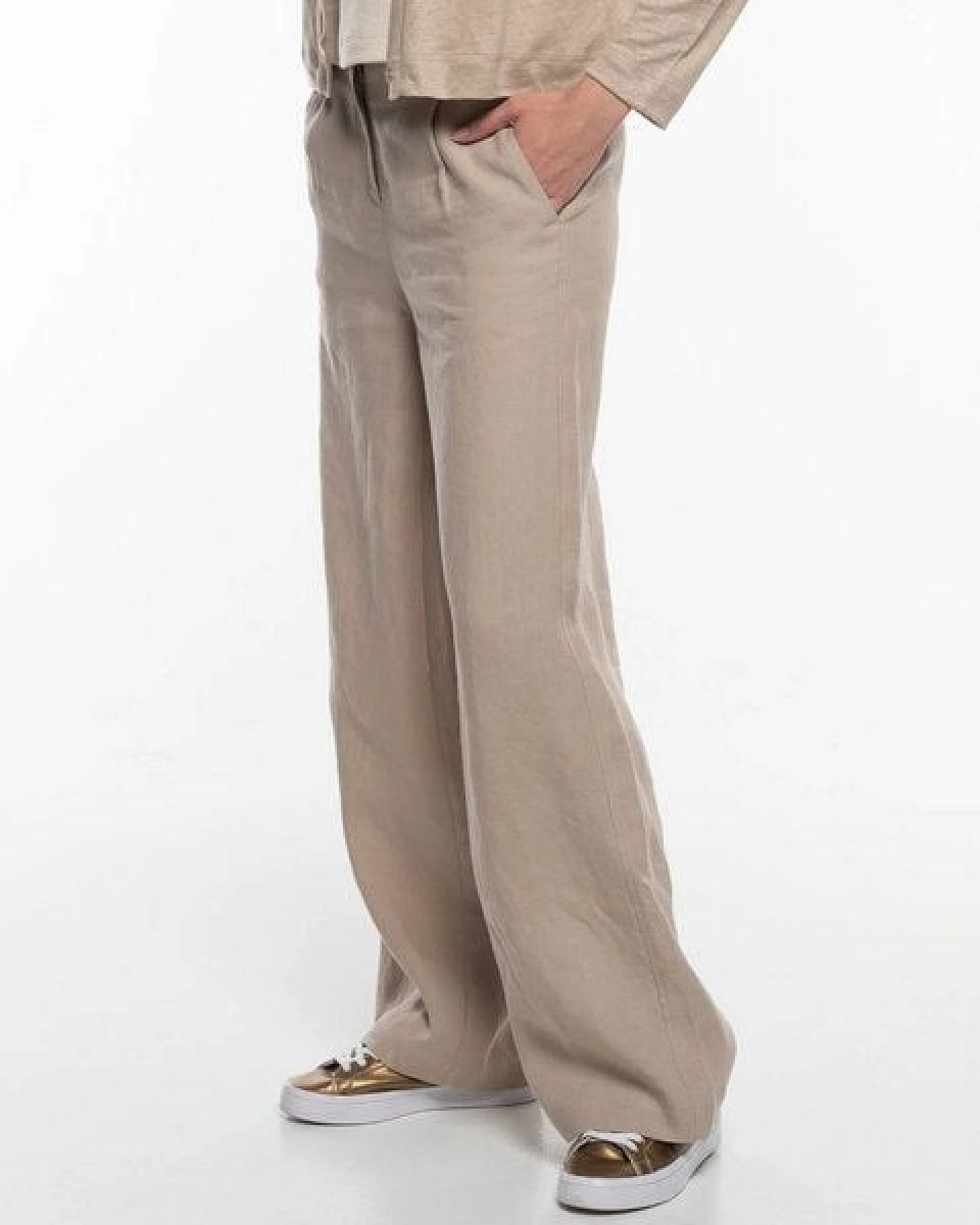 Alma & Lovis Trendige Marlenehose aus reinem Leinen – Ansicht 4