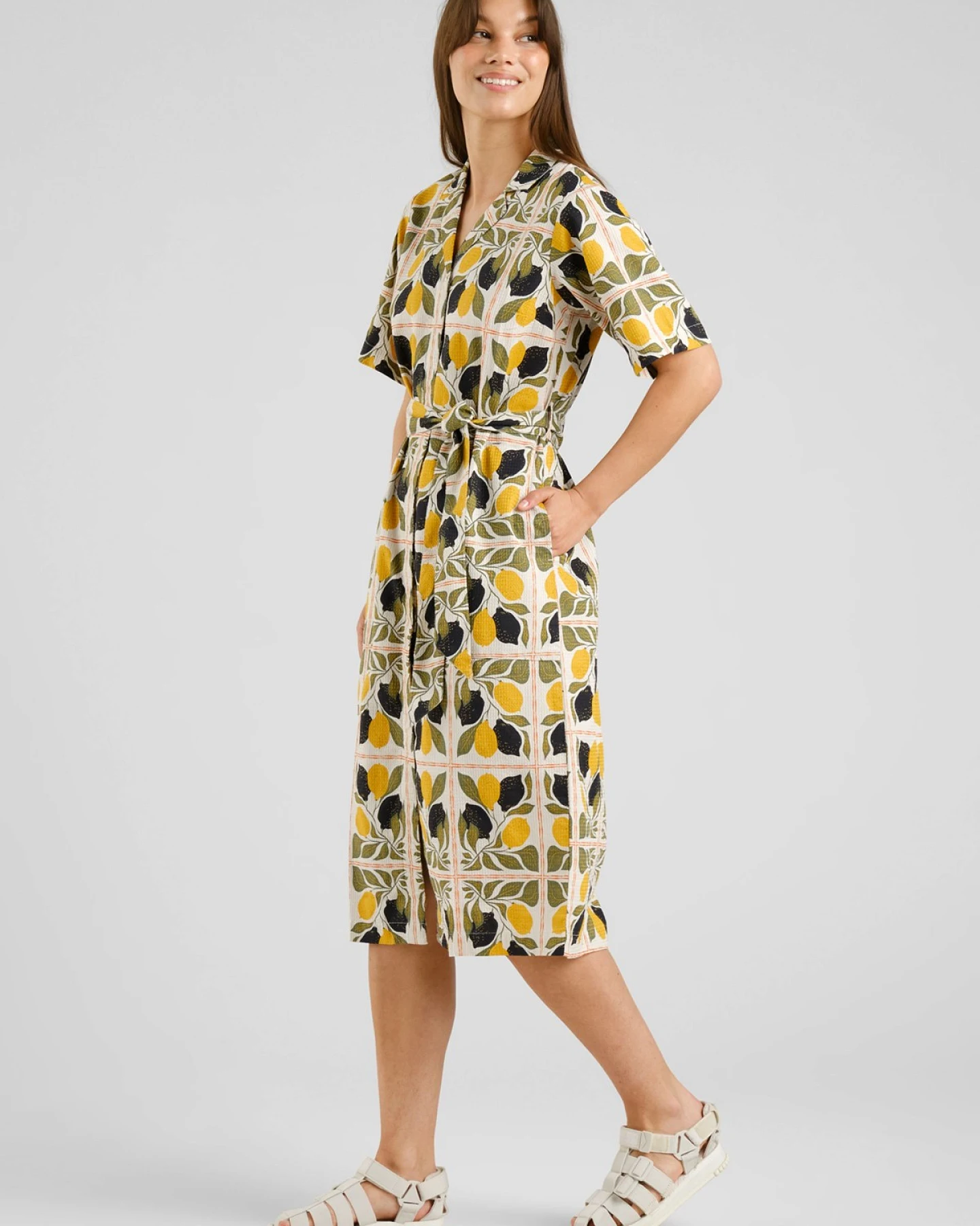 Kleid Orrefors Lemon Tiles Gelb – Ansicht 3