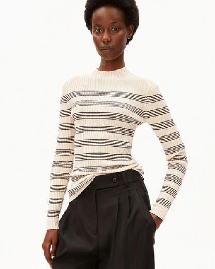 ARMEDANGELS ALAANIA STRIPED Damen Strickpullover aus 100% Bio-Baumwolle
