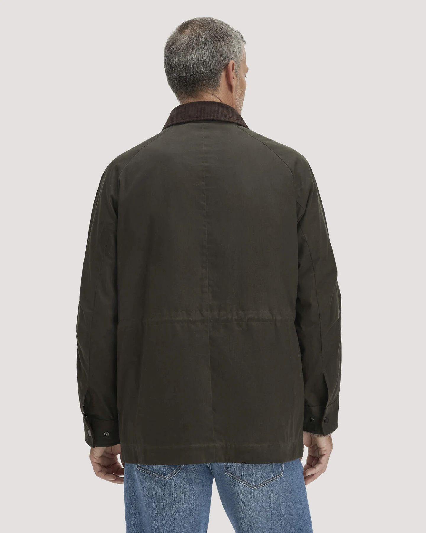 hessnatur Herren Wachsjacke Regular aus Bio-Baumwolle - grün - Größe 54 – Ansicht 3