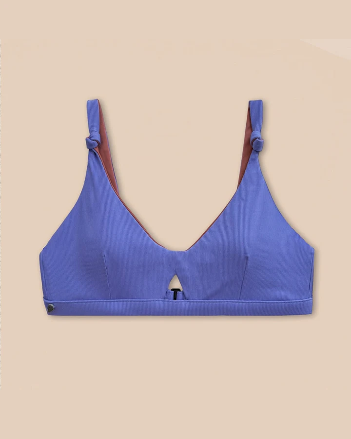 Woodlike Damen vegan Bikinioberteil Rose Braun/Koralle Lila
