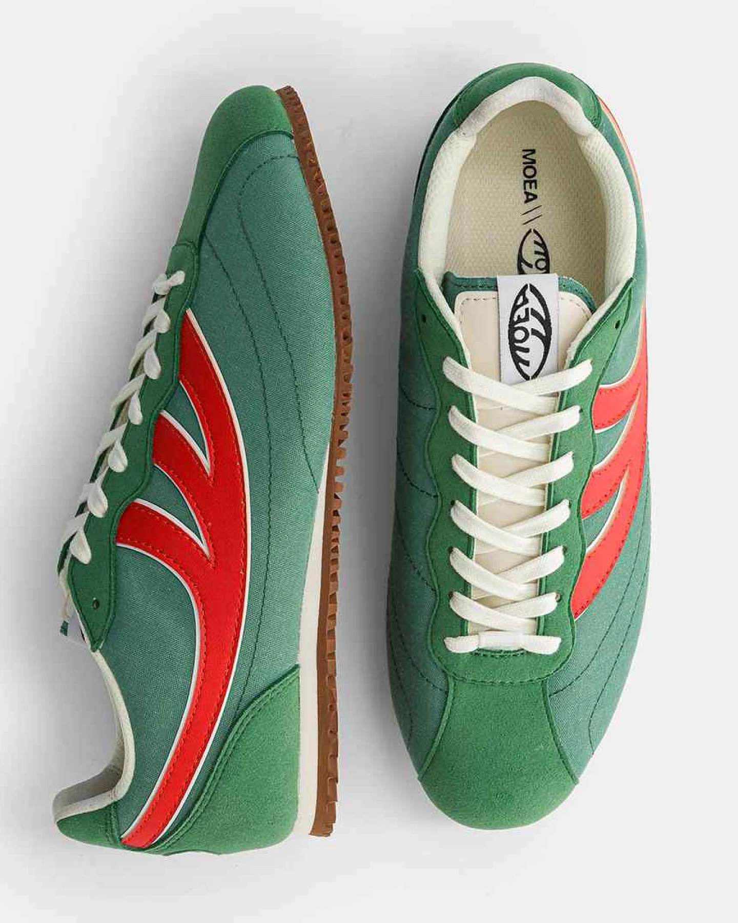 MoEa Herren vegan Sneaker Rise Green & Red Corn – Ansicht 2