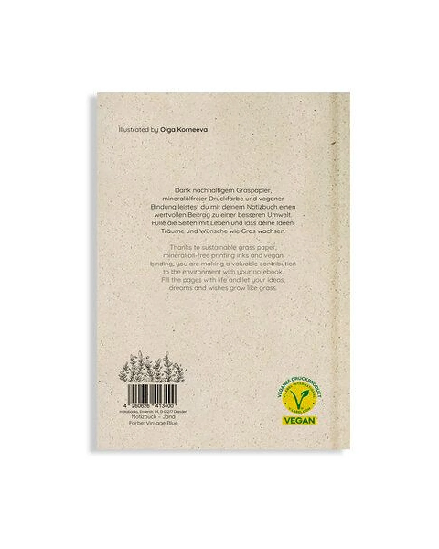 matabooks® Nachhaltiges A5 Notizbuch/Tagebuch/Skizzenbuch aus Graspapier – Jana – Ansicht 3