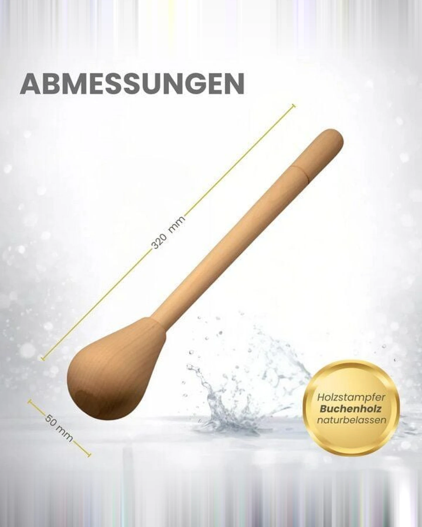 mikken Fermentier Starter Set - Große Einmachgläser 2,65 Liter mit Fermentier Gitter, Holzstampfer und Deckel – Ansicht 4