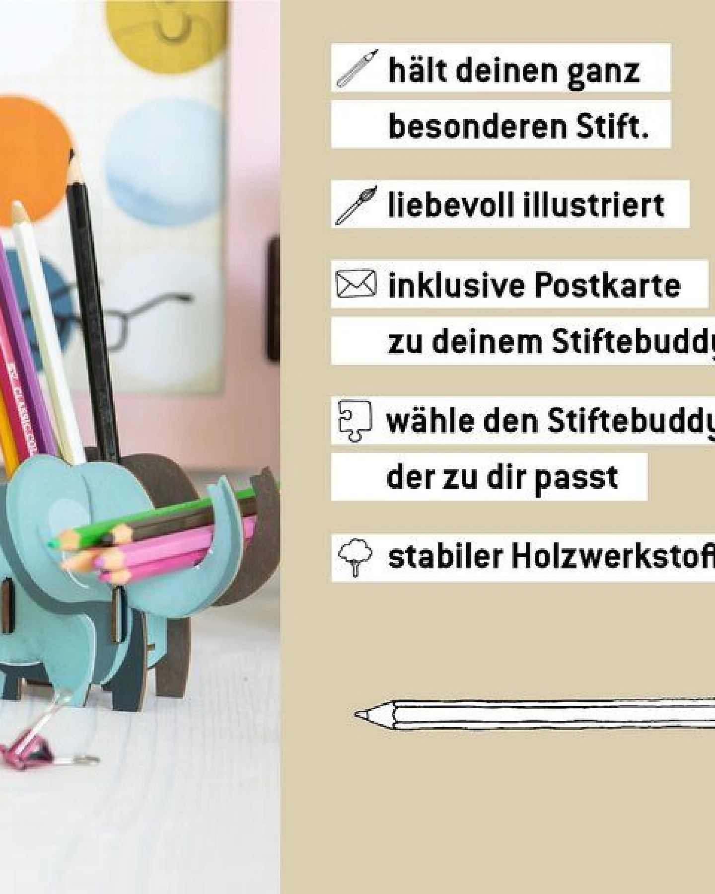 WERKHAUS Stiftebuddy - Elefant Emmi – Ansicht 2