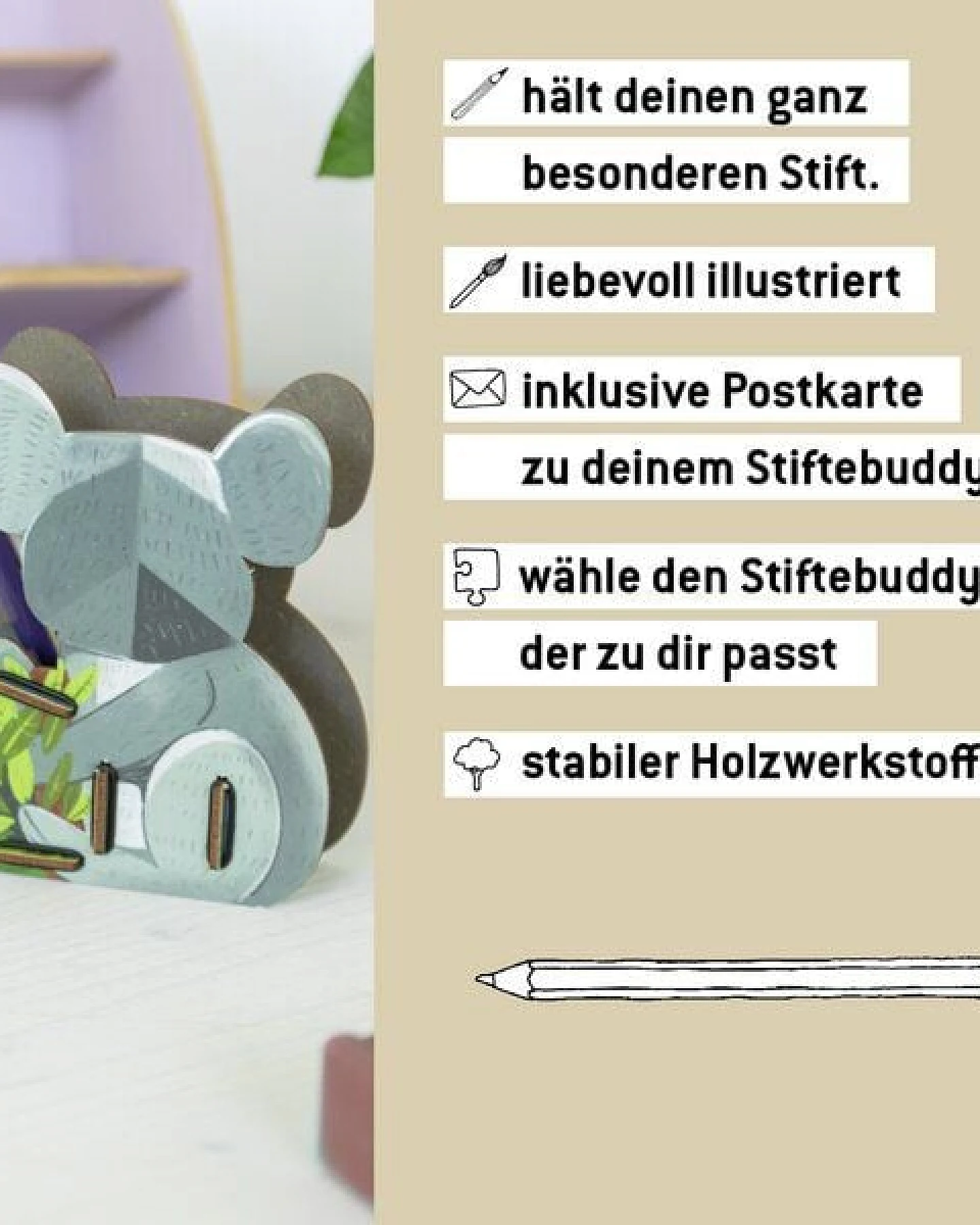 WERKHAUS Stiftebuddy - Koala Kalle – Ansicht 3