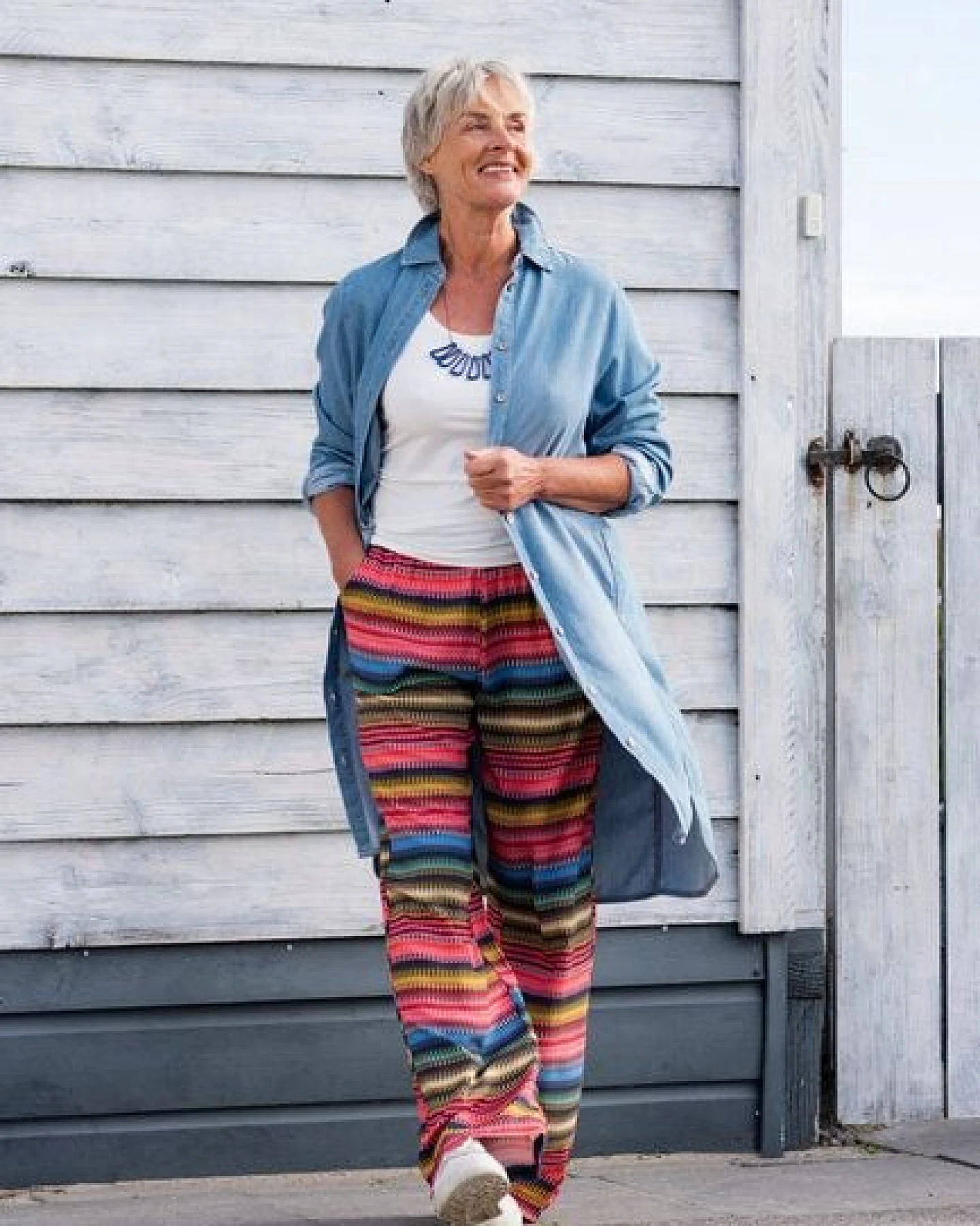 Heidekönigin Kleid light denim – Ansicht 4