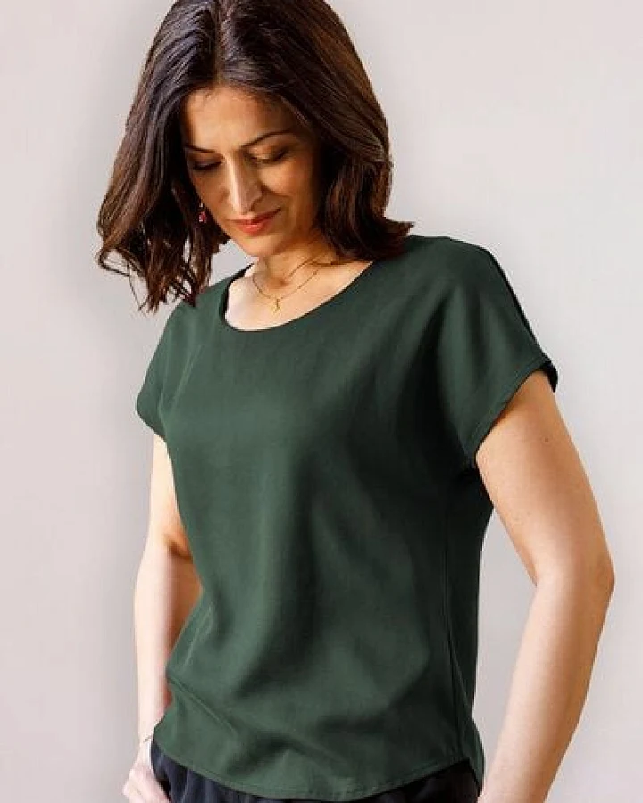 l'amour est bleu Kurzarmbluse aus Tencel