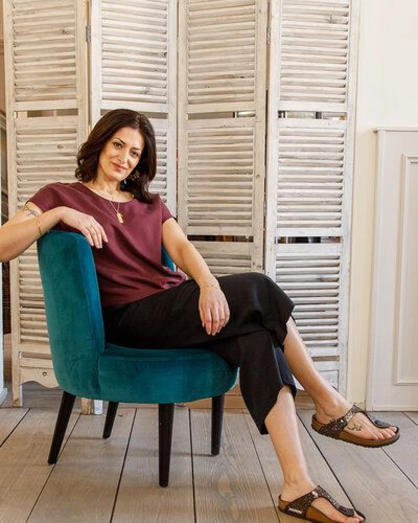 l'amour est bleu Kurzarmbluse aus Tencel – Ansicht 3