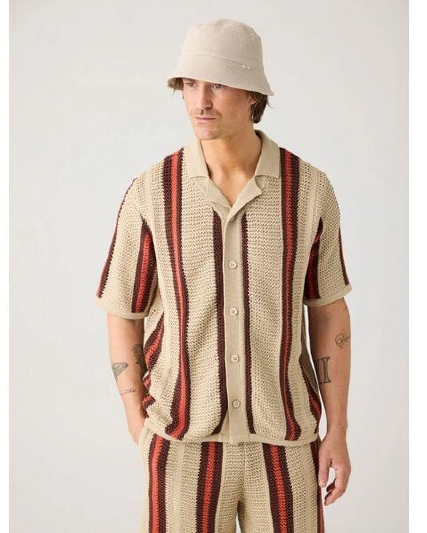 Knowledge Cotton Apparel Regular Striped Knit Shirt – Ansicht 4