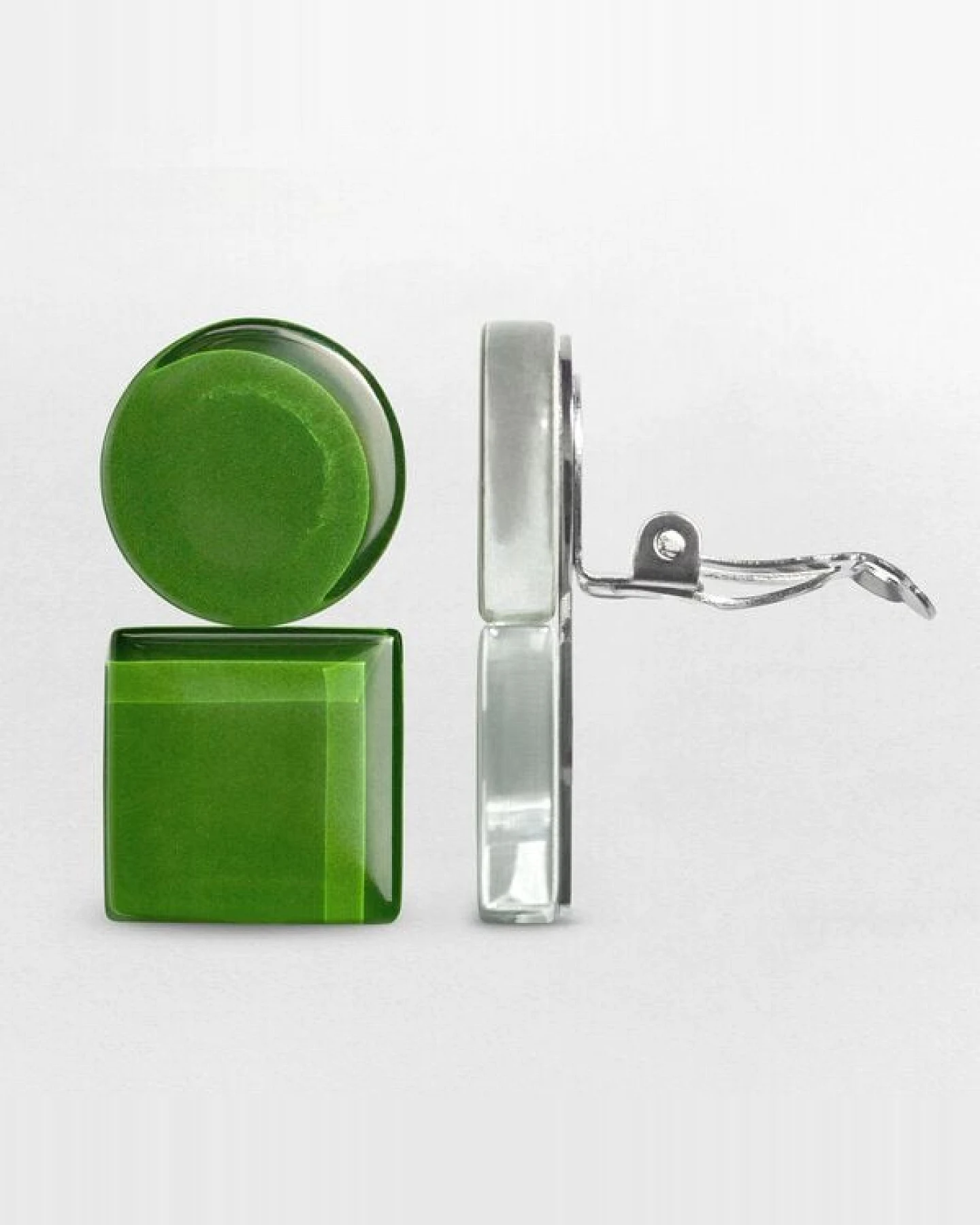 ALEXASCHA Geometrische Clip Ohrringe aus Glas – Ansicht 4