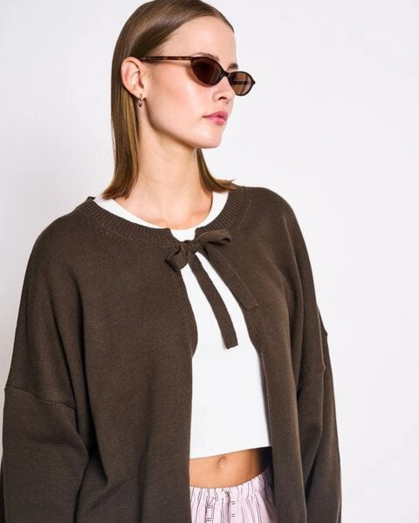 JAN N JUNE Lockerer Cardigan mit Bindedetail ZEA GOTS – Ansicht 3