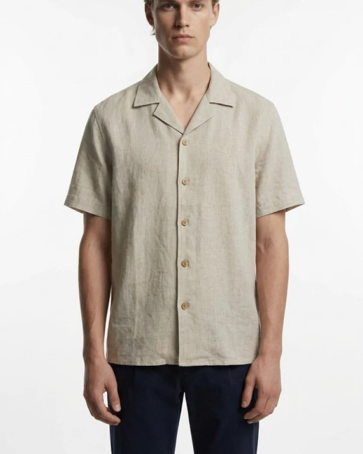 De IONESCU Herren vegan Hemd Von Godeanu Beige