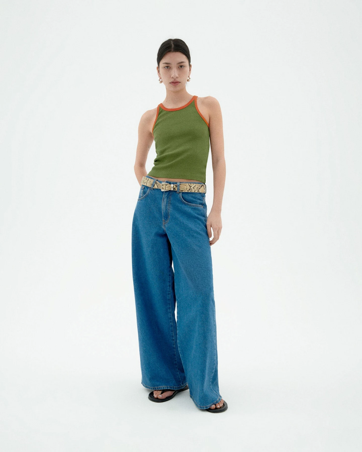 Thinking MU Damen vegan Top Harriet Contrast Grün – Ansicht 2