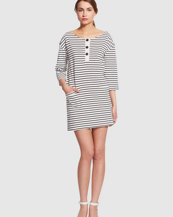 Eliza Stripe Tunic Navy