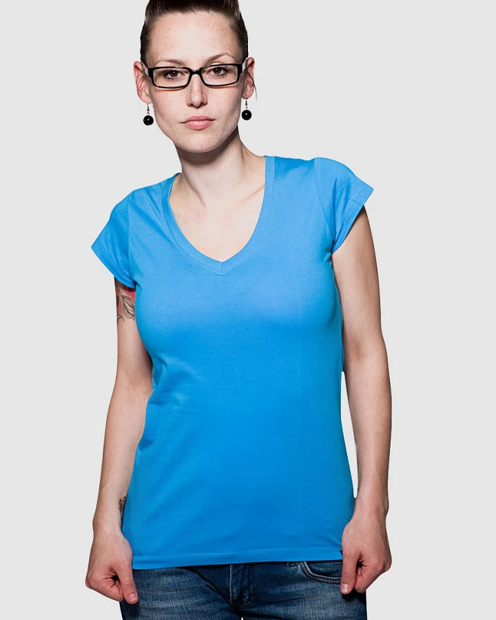 T-Shirt V-Ausschnitt Blau