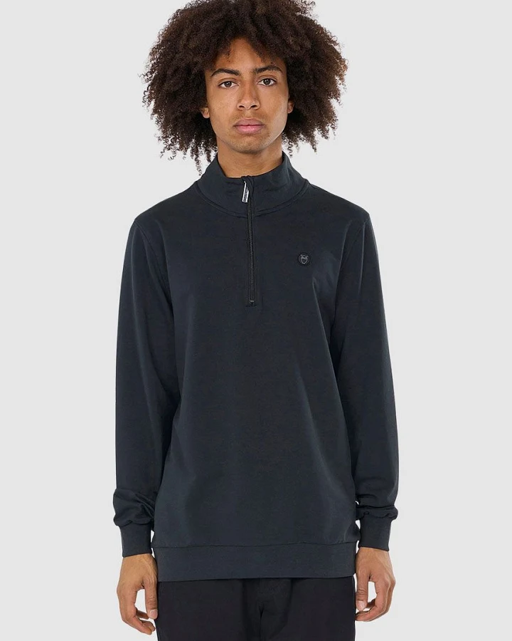 ½ Neck Zip Badge Sweat
