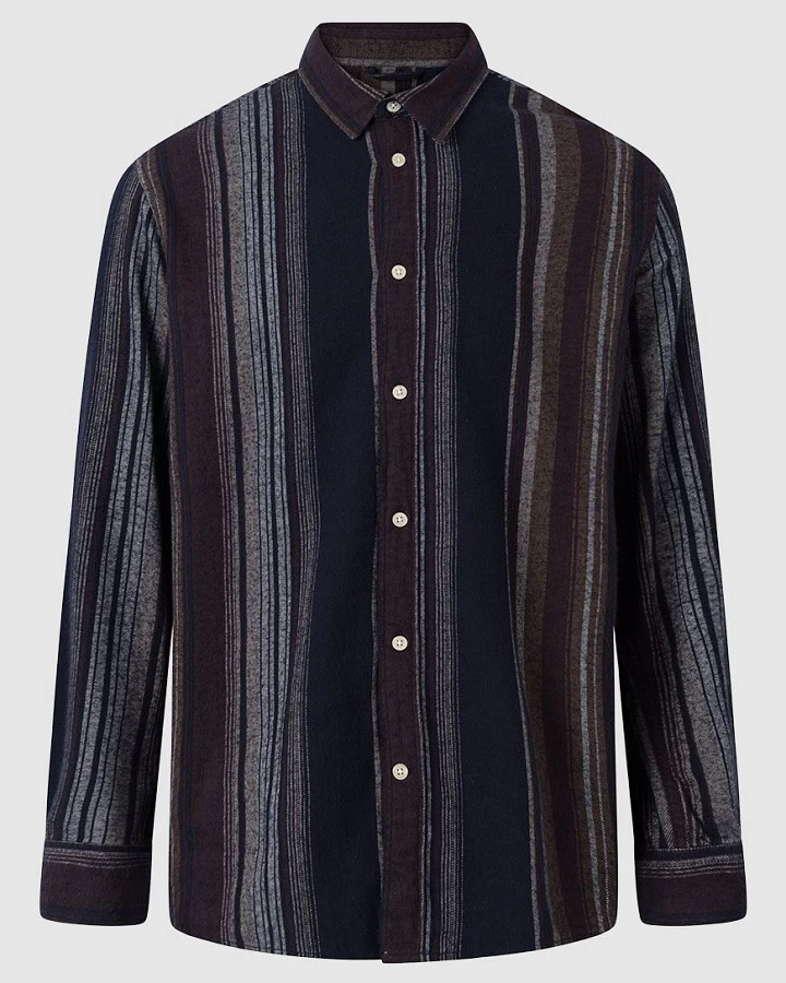 Loose Fit Double Layer Striped Shirt