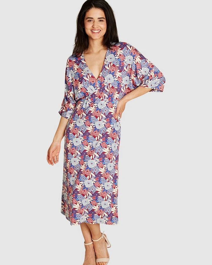 Midikleid aus Viskose