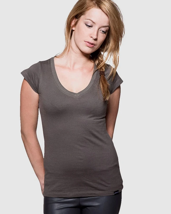 T-Shirt V-Ausschnitt Dark Gull