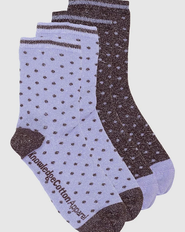 2 Pack Pack Lurex Glitter Dot Socks