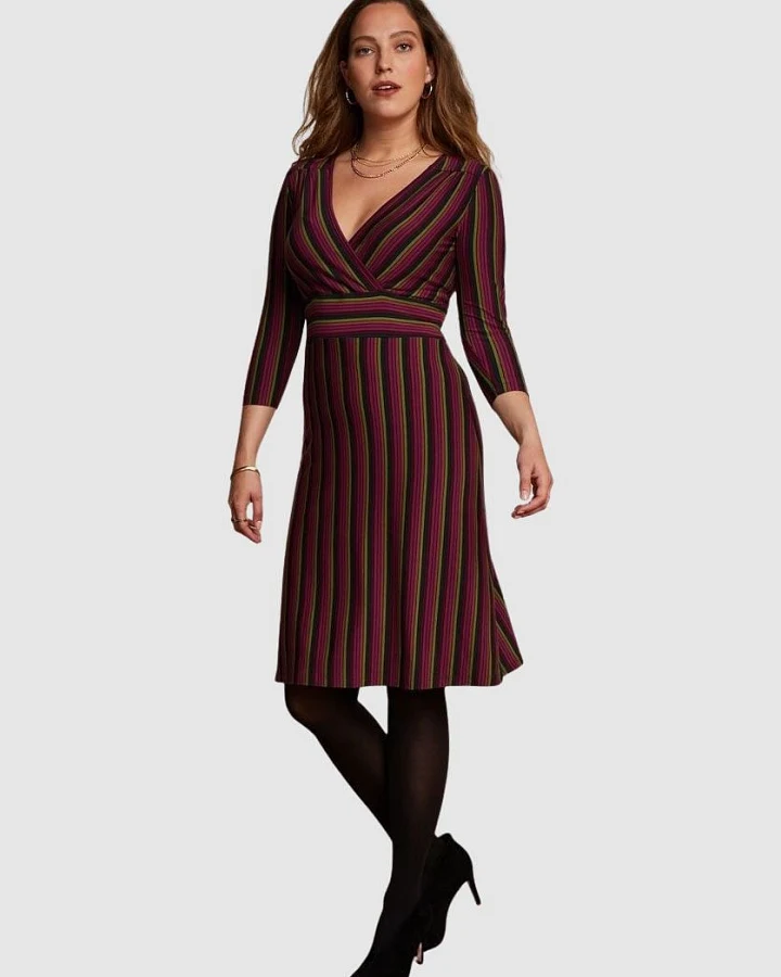 Cecil Dress Prosecco Stripe