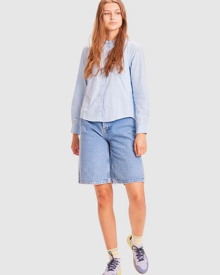 Reborn Ally High Waist Bermuda Denim Shorts