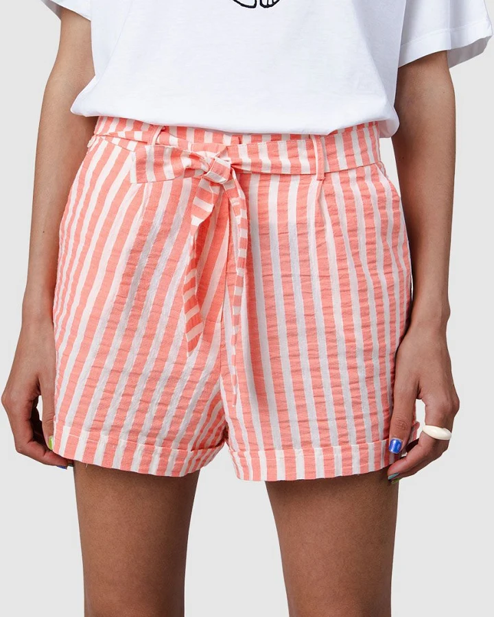 Stripes Belted Shorts
