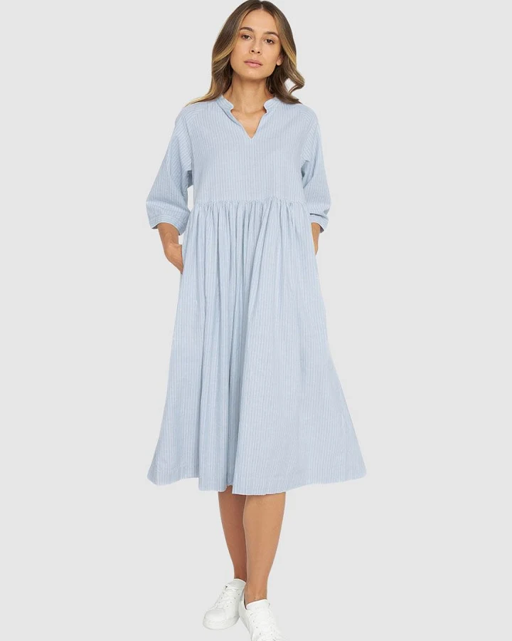 Grandad Collar SS Shirt Dress