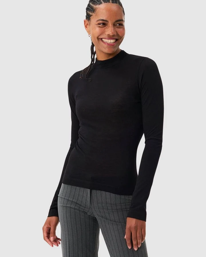 Mockneck Longsleeve Merino Women